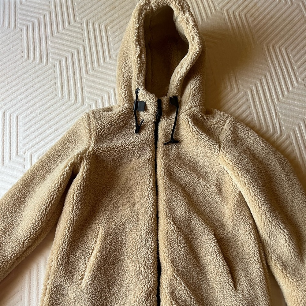 a.n.a - Hooded Midweight Long Zip Sherpa Coat